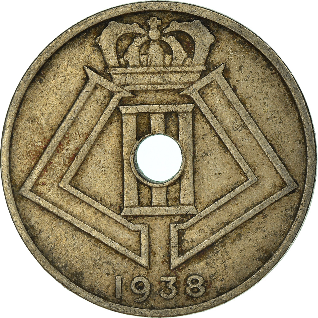 Coin, Belgium, 25 Centimes, 1938