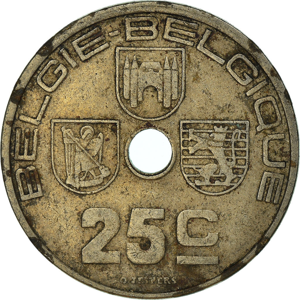 Coin, Belgium, 25 Centimes, 1938