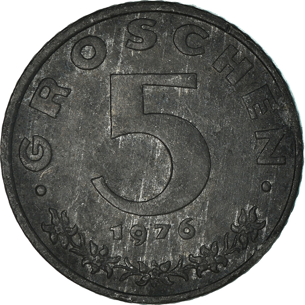 Moneda, Austria, 5 Groschen, 1976