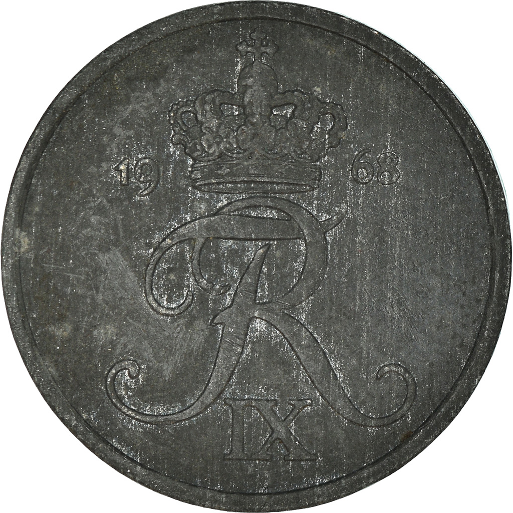 Moneda, Dinamarca, 2 Öre, 1968