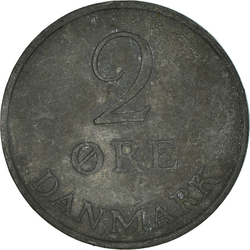 Moneda, Dinamarca, 2 Öre, 1968