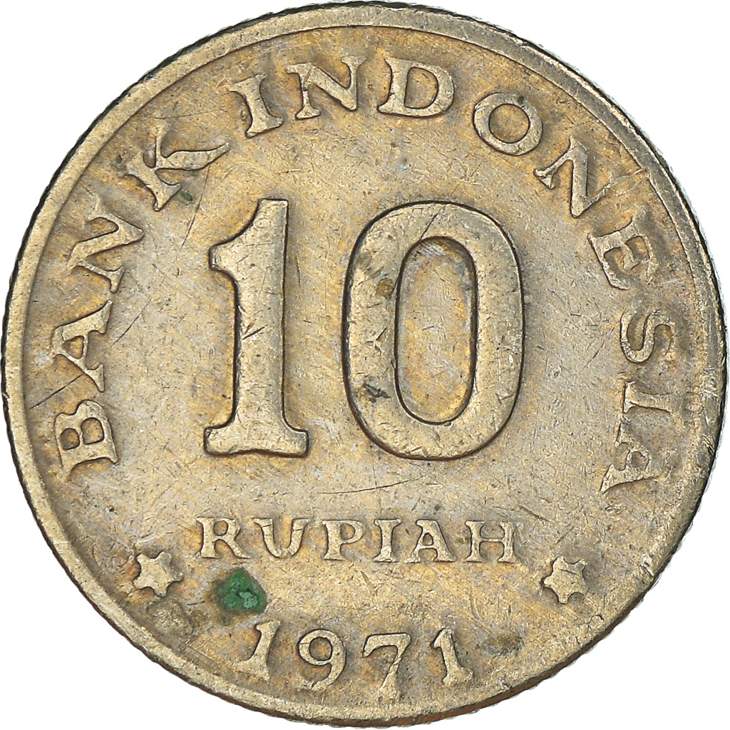 Moneda, Indonesia, 10 Rupiah, 1971