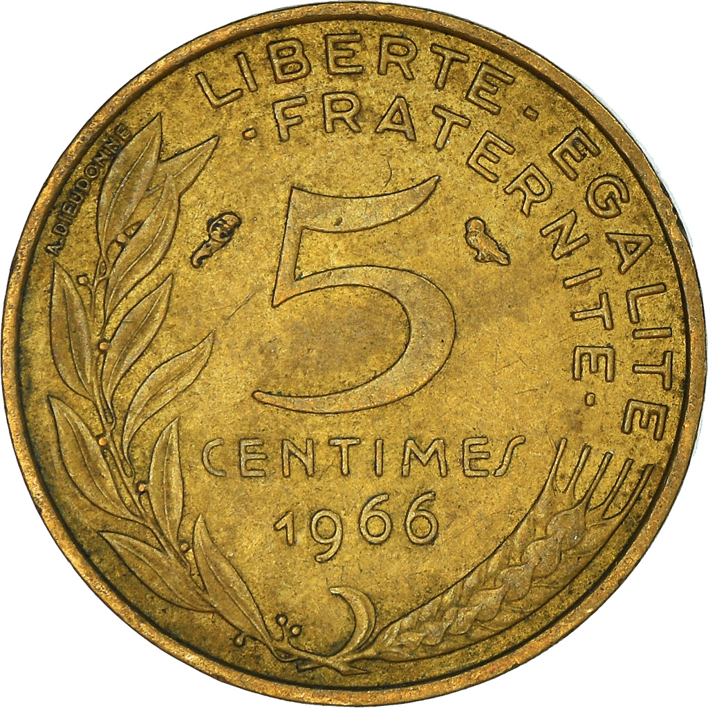 Moneda, Francia, 5 Centimes, 1966