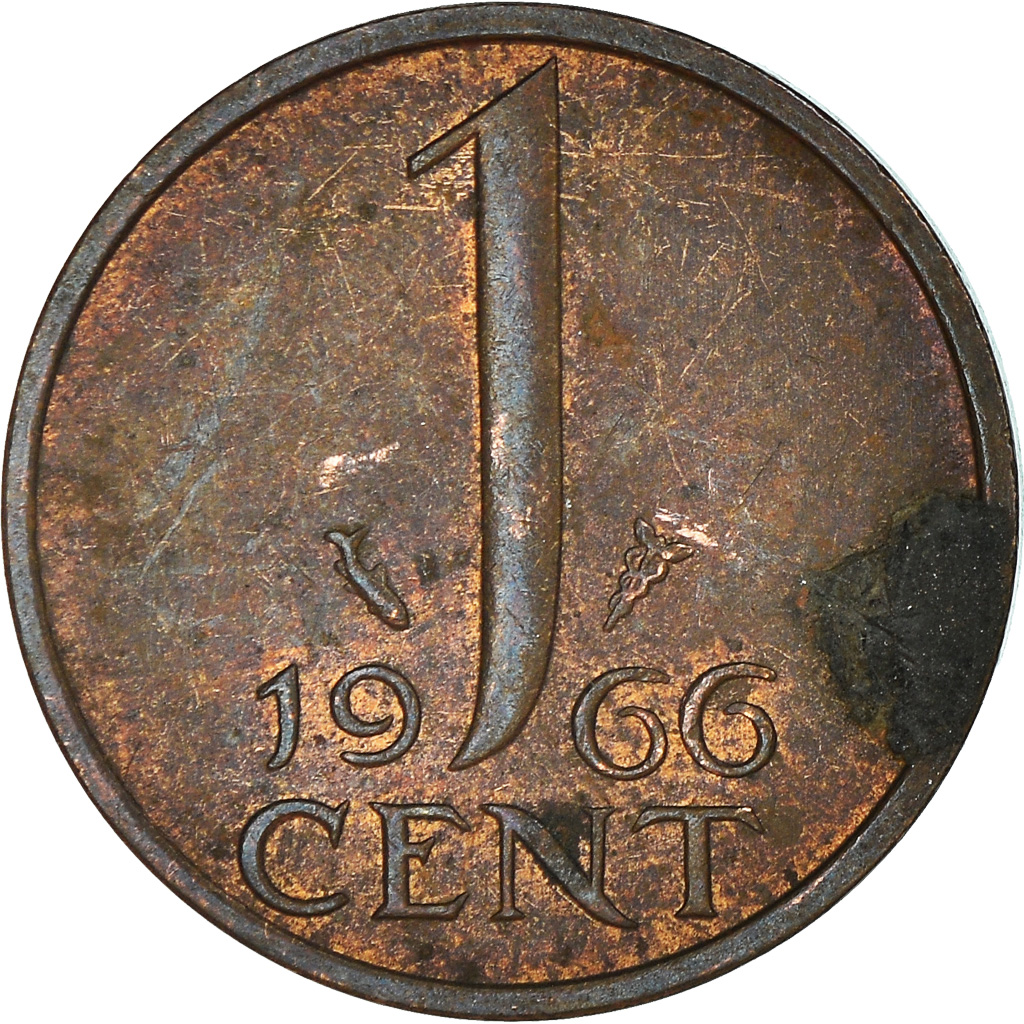 Moneda, Países Bajos, Cent, 1966