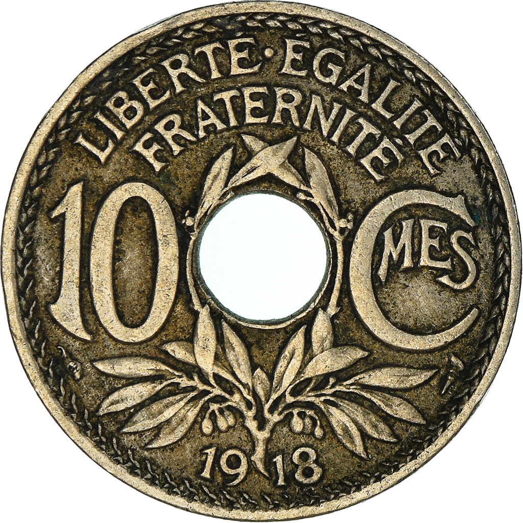 Moneda, Francia, 10 Centimes, 1918