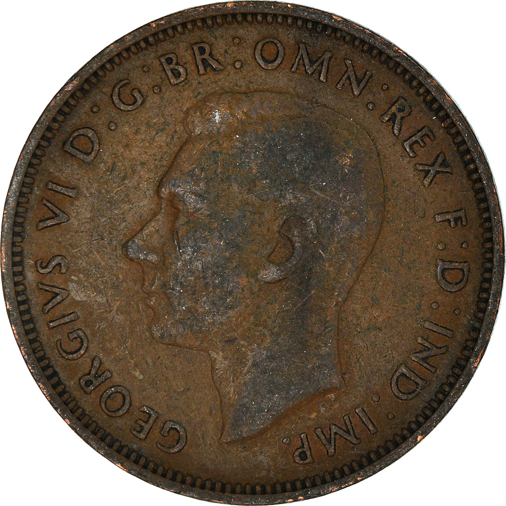 Moneda, Gran Bretaña, 1/2 Penny, 1942