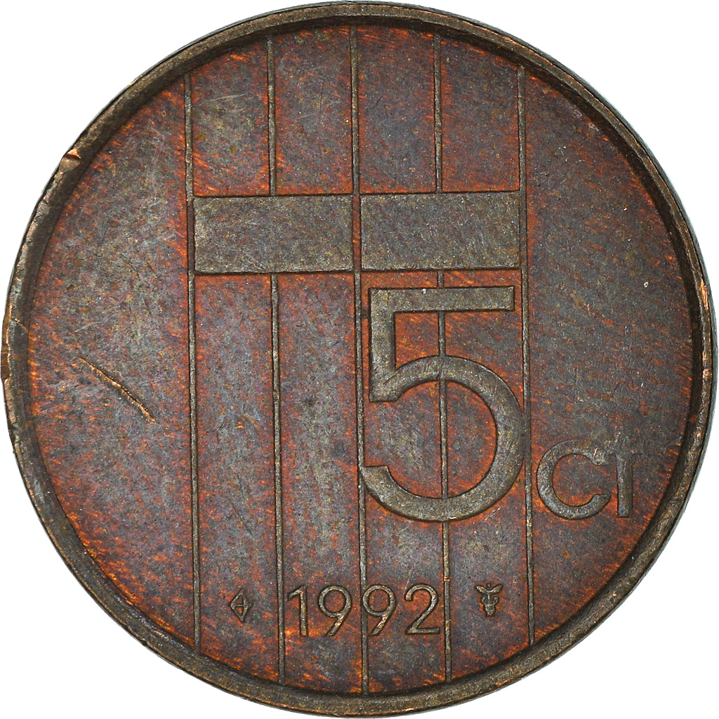 Moneda, Países Bajos, 5 Cents, 1992