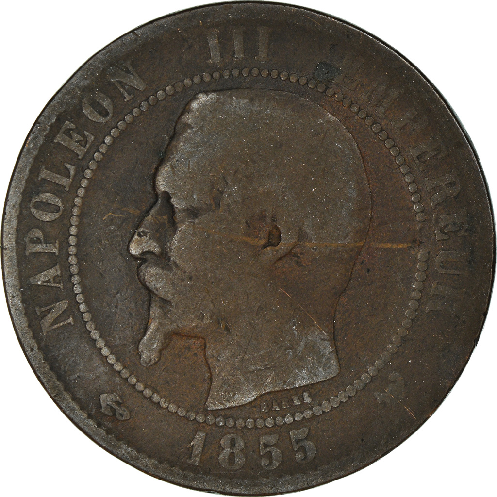 Coin, France, 10 Centimes, 1855