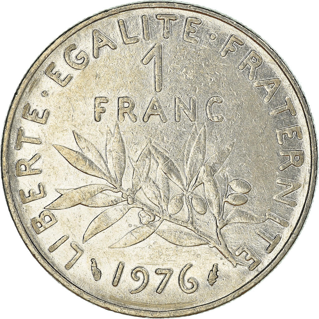 Moneda, Francia, Franc, 1976