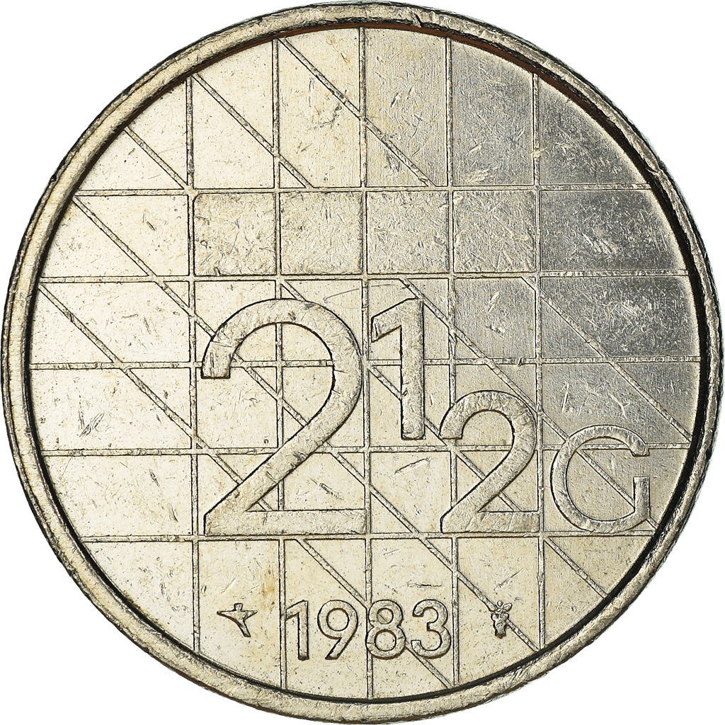 Moneda, Países Bajos, 2-1/2 Gulden, 1983