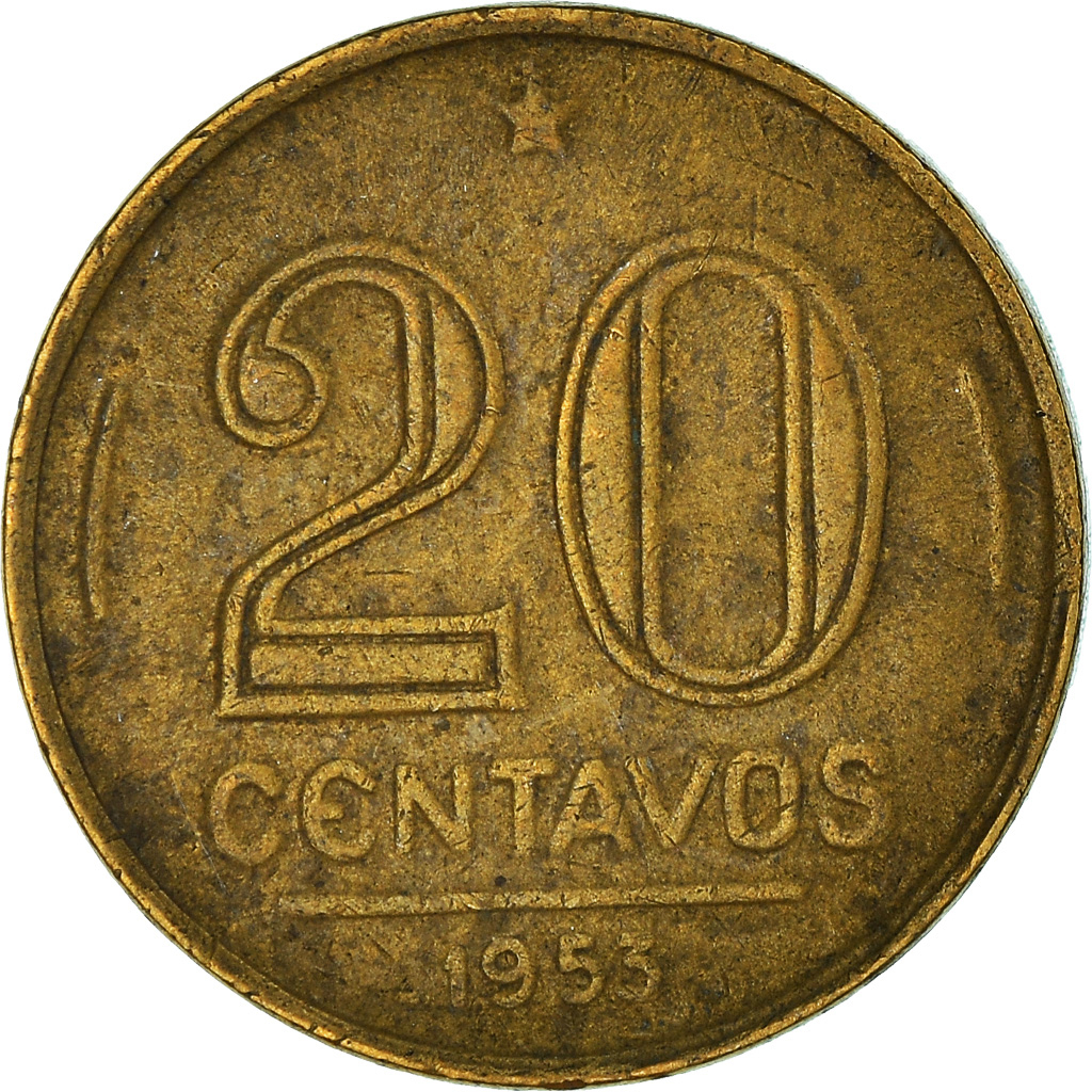 Moneda, Brasil, 20 Centavos, 1953