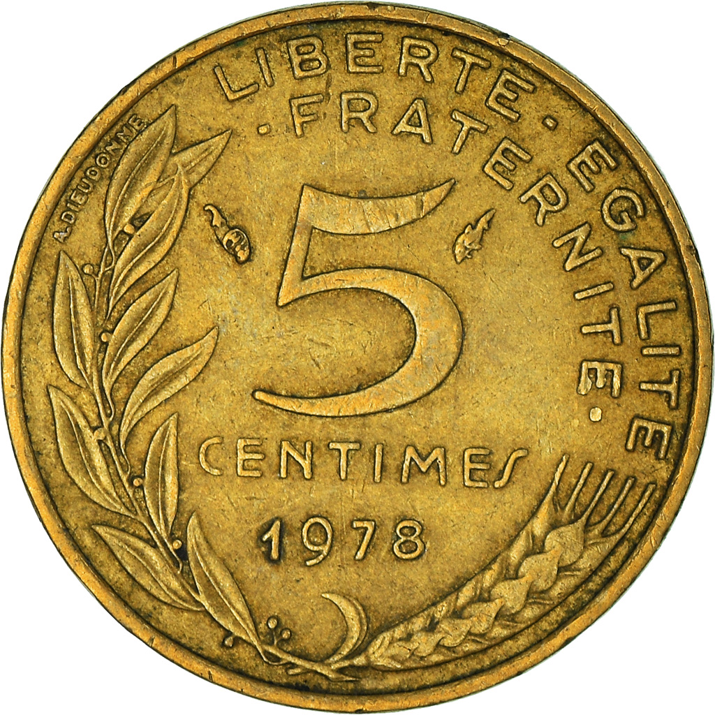 Moneda, Francia, 5 Centimes, 1978
