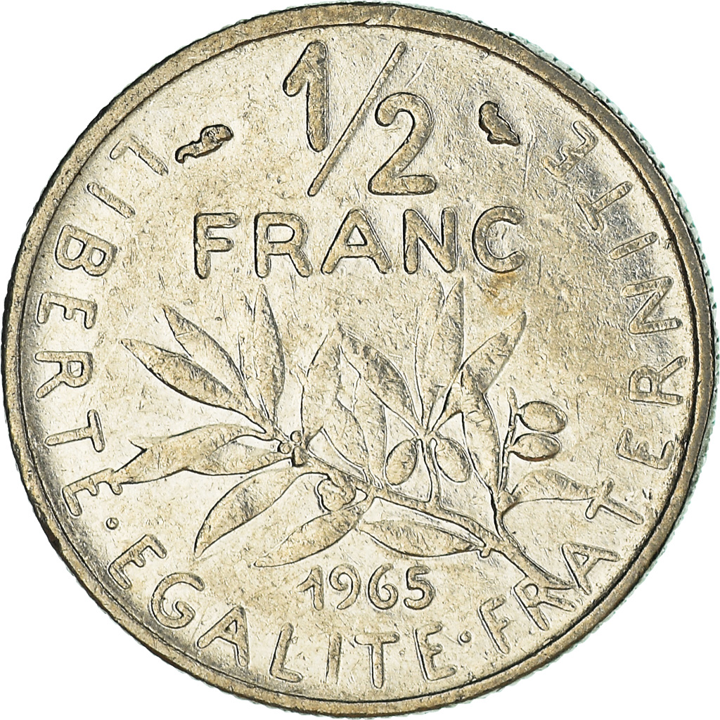 Moneda, Francia, 1/2 Franc, 1965
