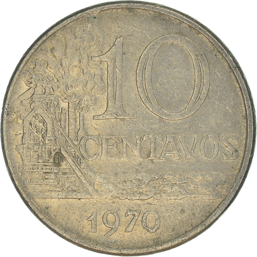 Moneda, Brasil, 10 Centavos, 1970