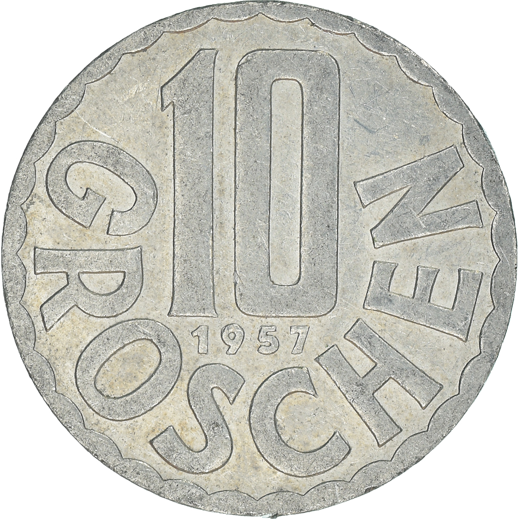 Moneda, Austria, 10 Groschen, 1957