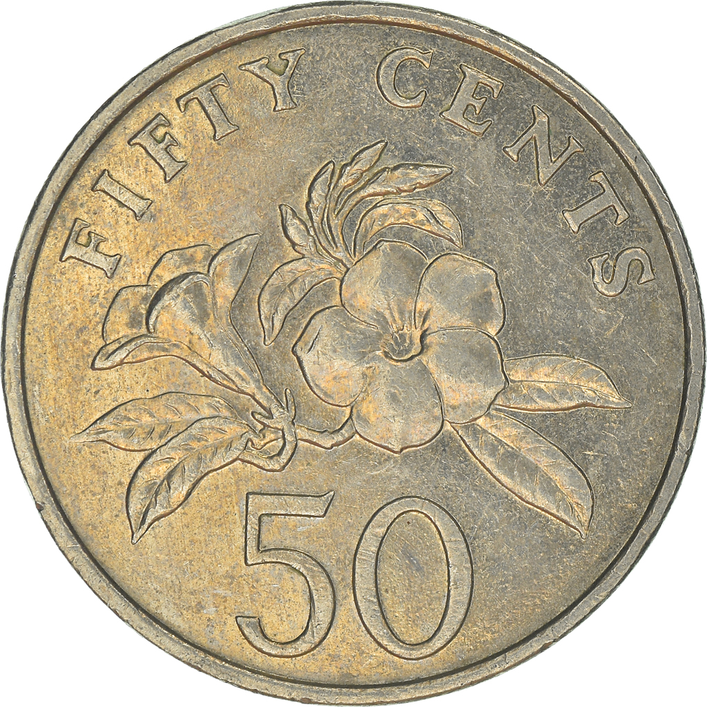 Moneda, Singapur, 50 Cents, 1995