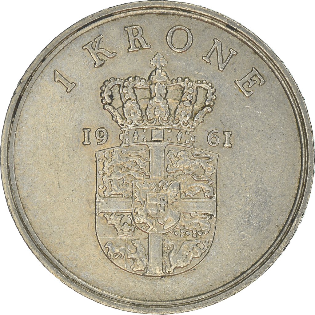 Moneda, Dinamarca, Krone, 1961
