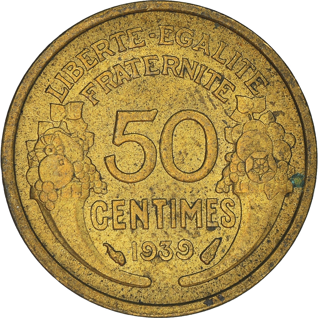 Moneda, Francia, 50 Centimes, 1939