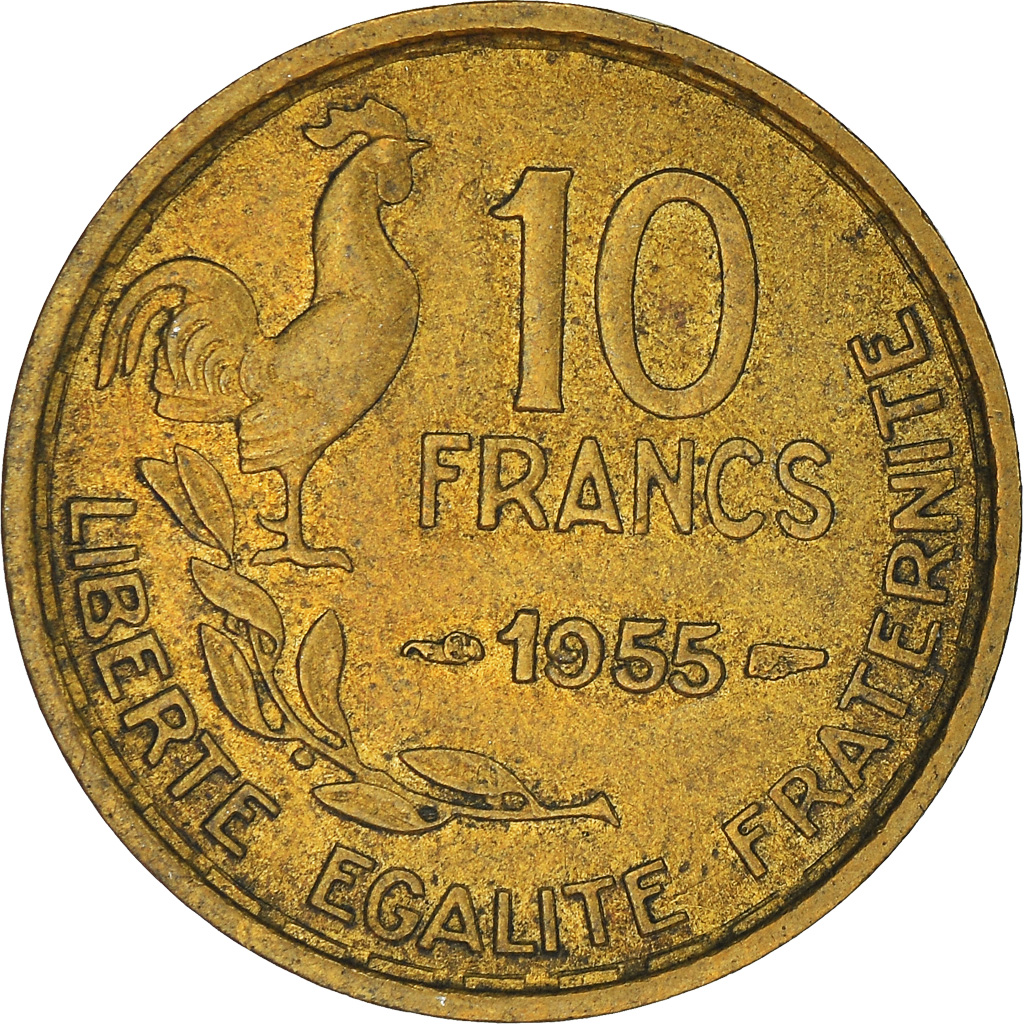 Moneda, Francia, 10 Francs, 1955
