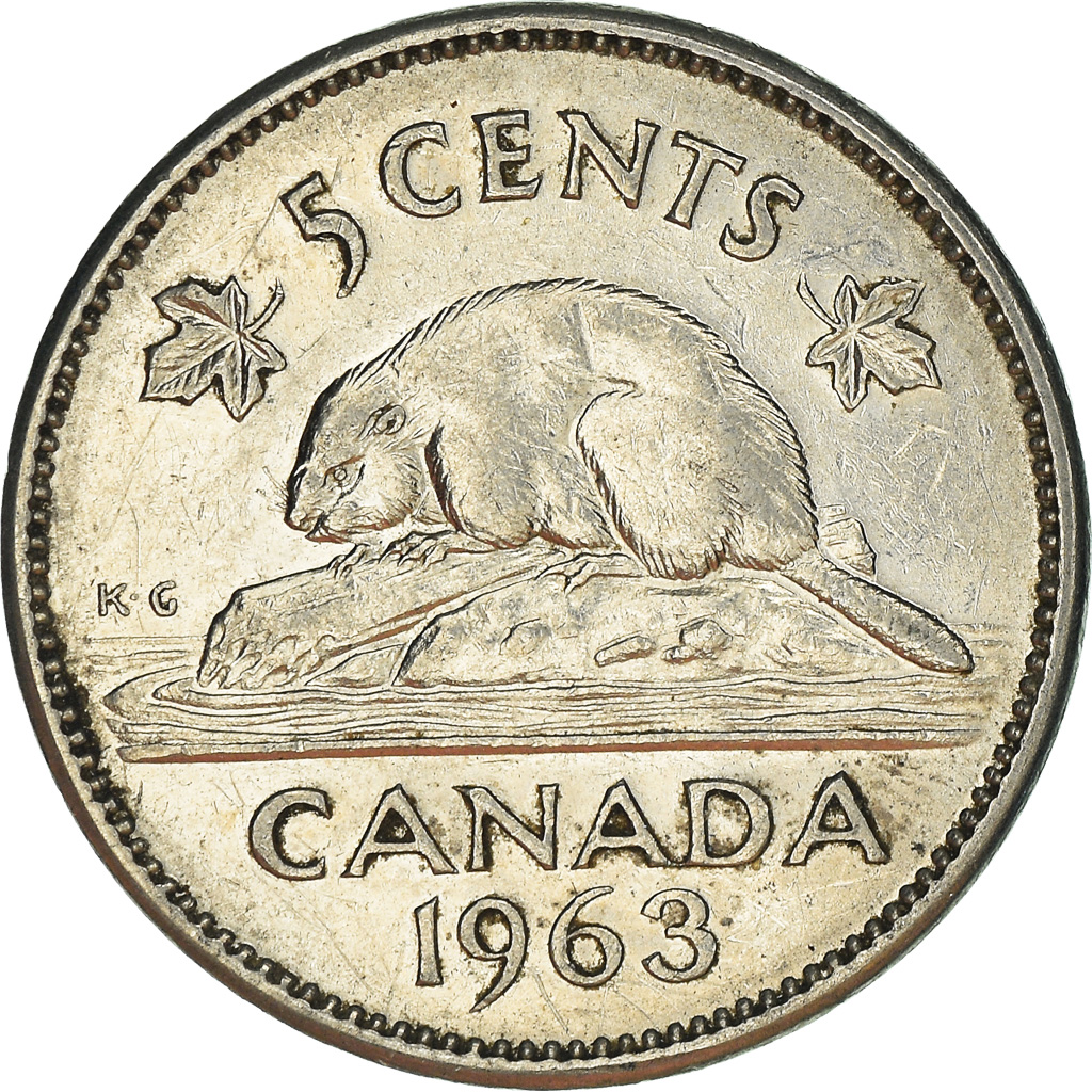 Moneda, Canadá, 5 Cents, 1963