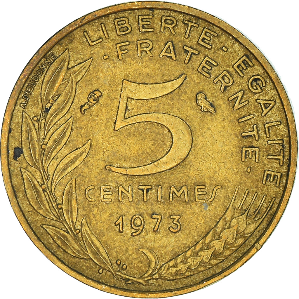 Moneda, Francia, 5 Centimes, 1973