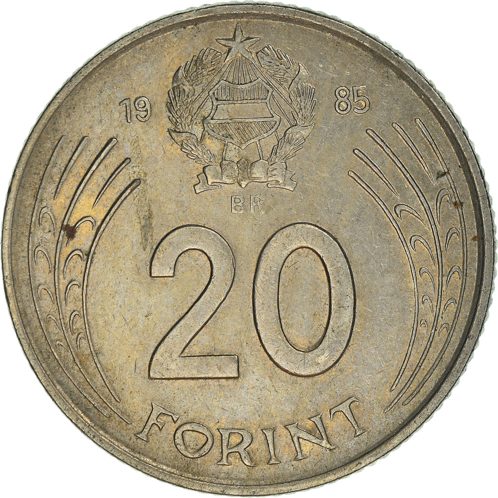 Moneda, Hungría, 20 Forint, 1985