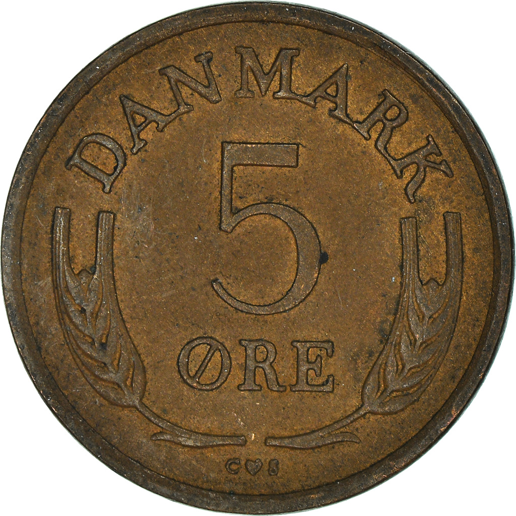 Moneda, Dinamarca, 5 Öre, 1963