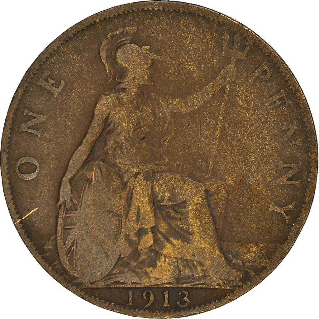 Moneda, Gran Bretaña, Penny, 1913