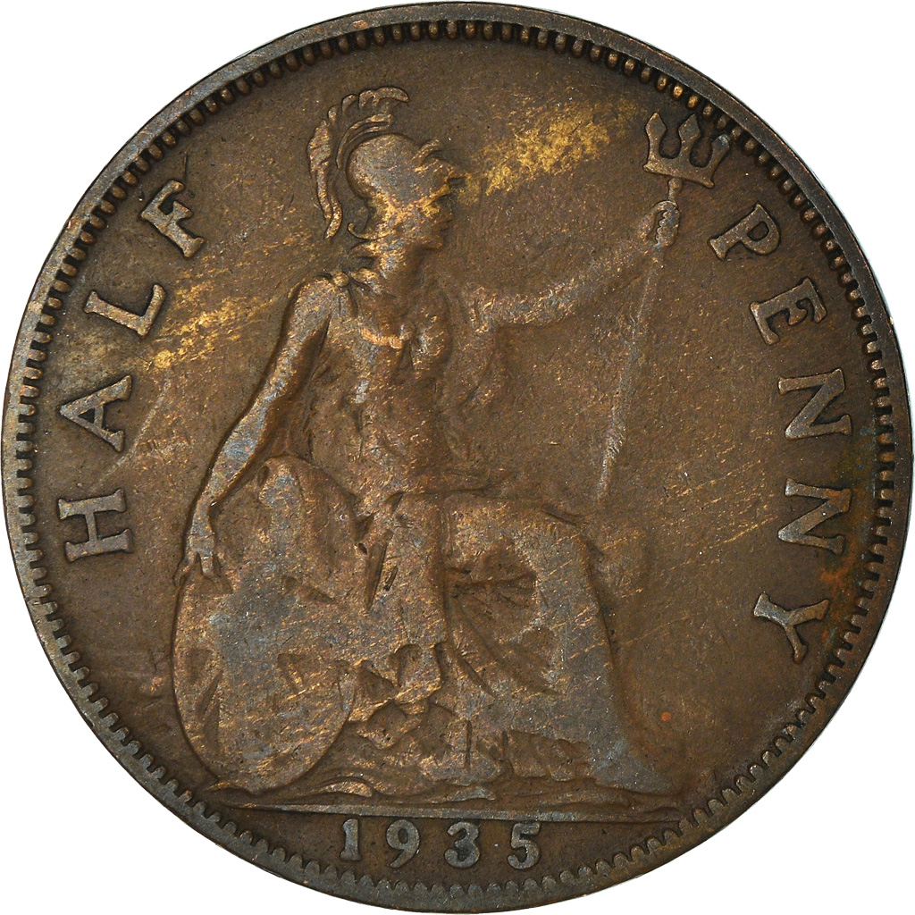 Moneda, Gran Bretaña, 1/2 Penny, 1935