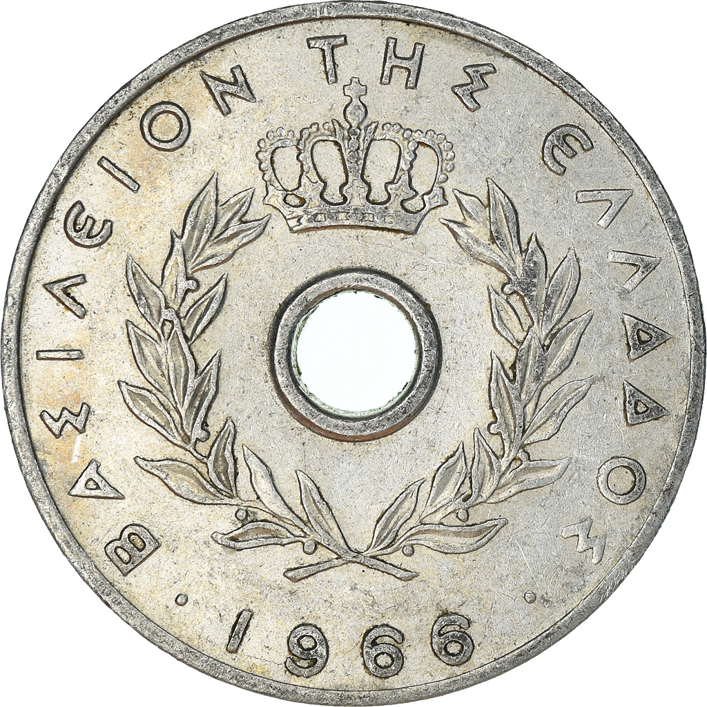 Moneda, Grecia, 10 Lepta, 1966