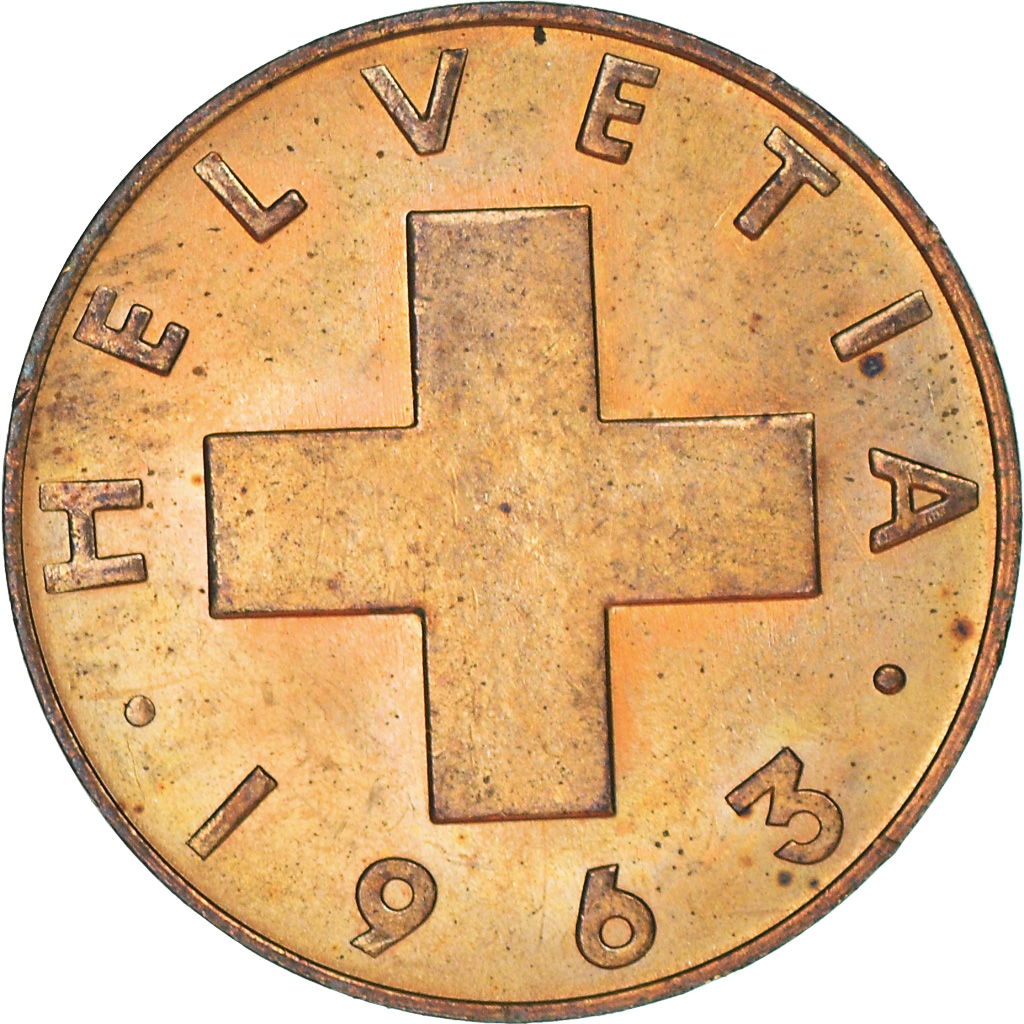 Moneda, Suiza, Rappen, 1963