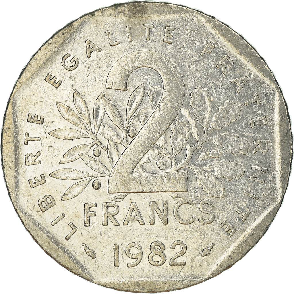 Moneda, Francia, 2 Francs, 1982
