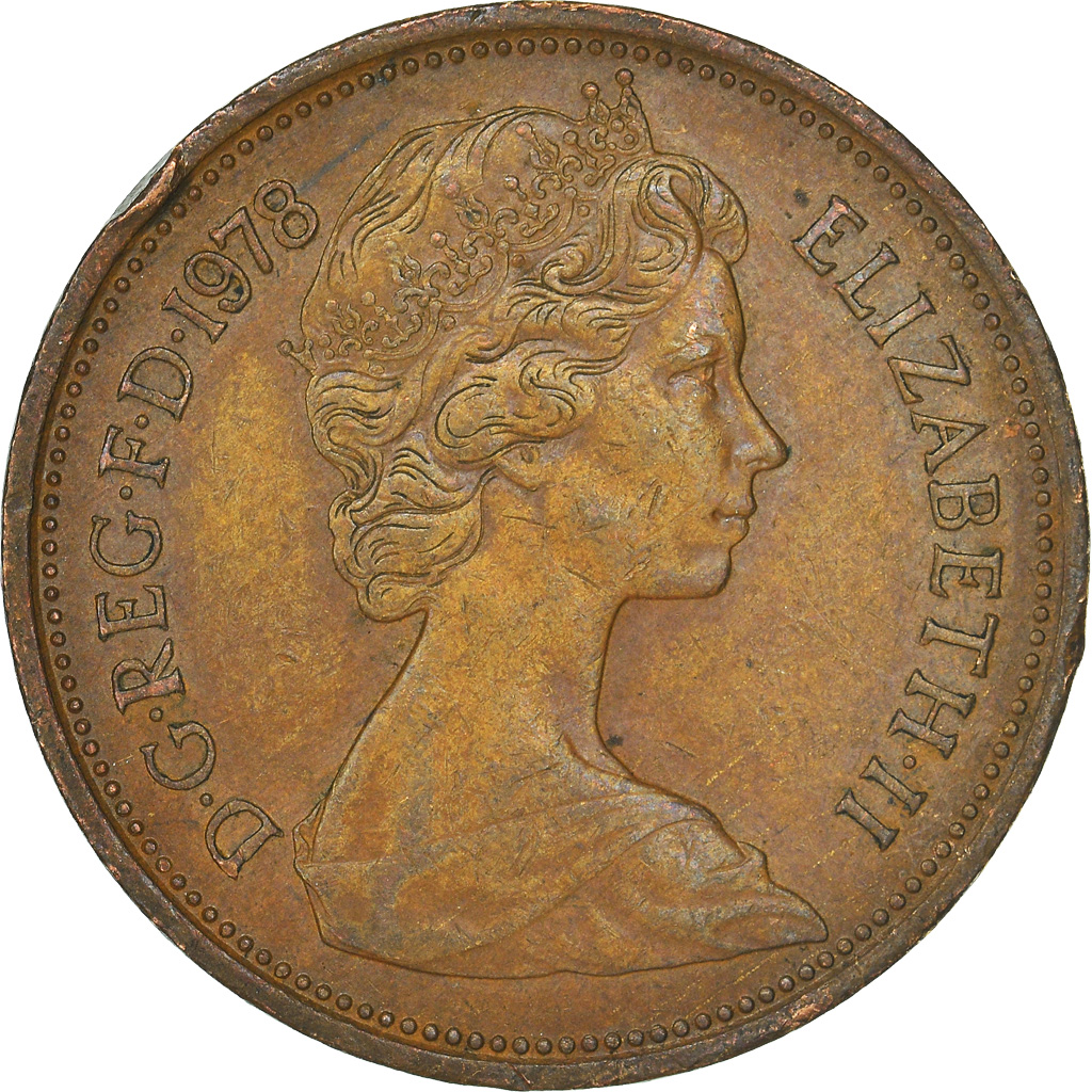 Moneda, Gran Bretaña, 2 New Pence, 1978