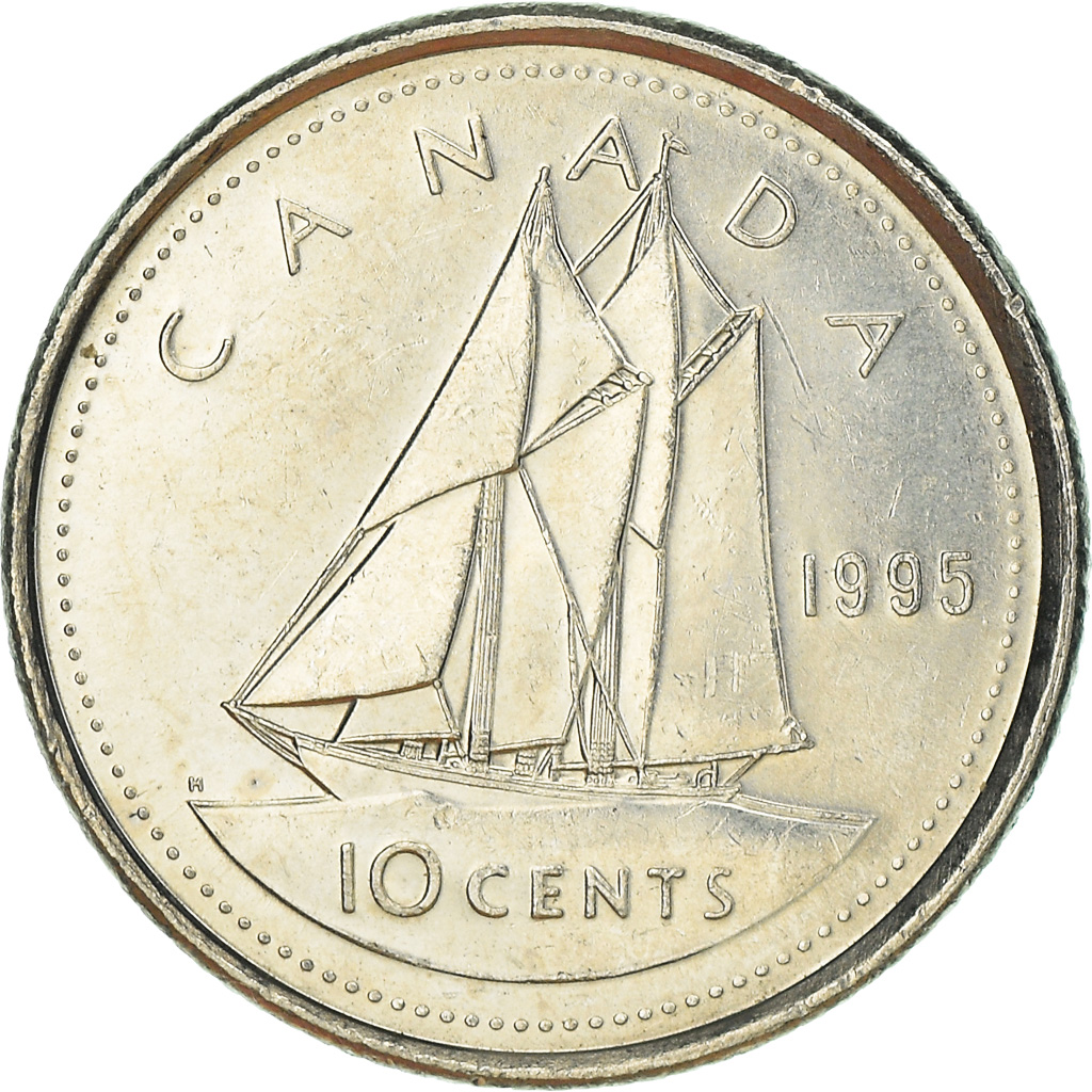Moneda, Canadá, 10 Cents, 1995
