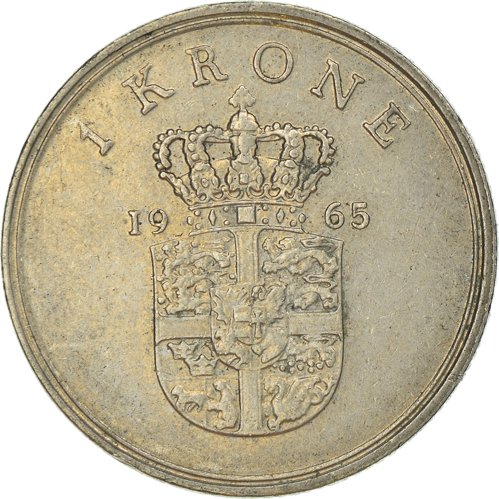 Moneda, Dinamarca, Krone, 1965