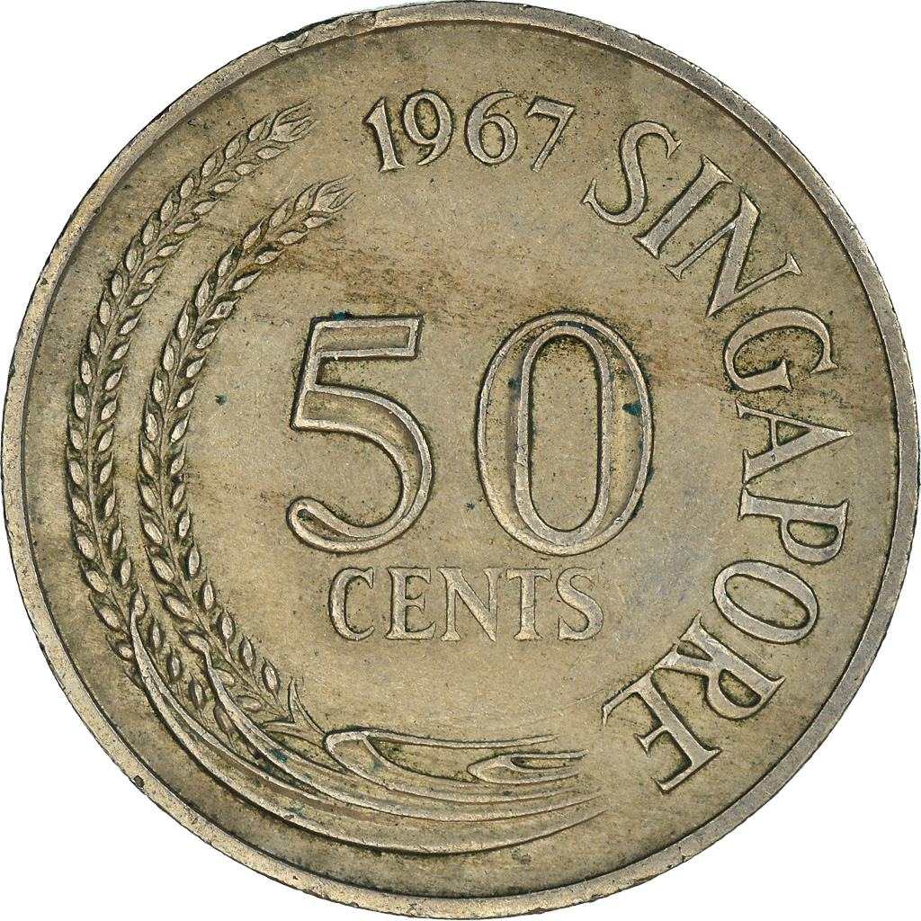 Moneda, Singapur, 50 Cents, 1967