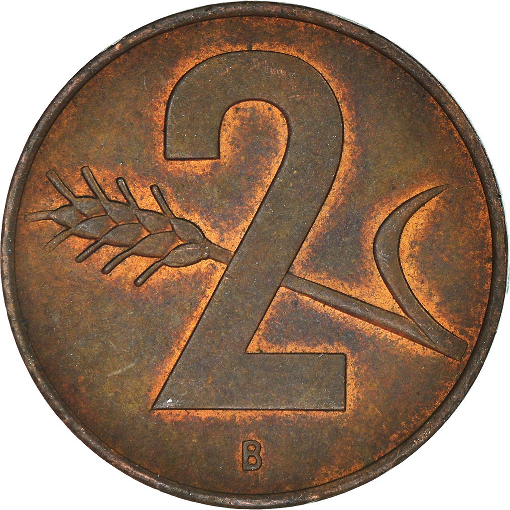 Moneda, Suiza, 2 Rappen, 1963