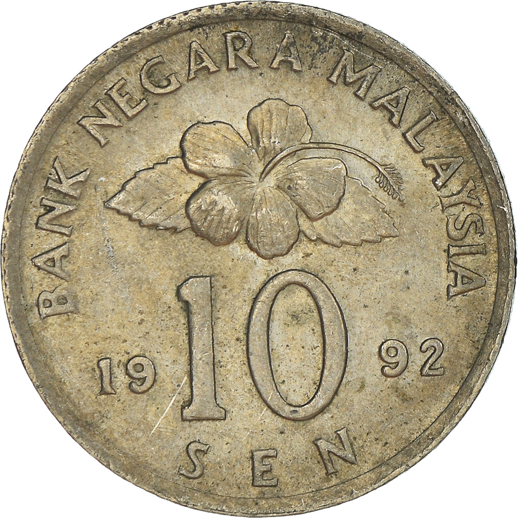 Moneda, Malasia, 10 Sen, 1992