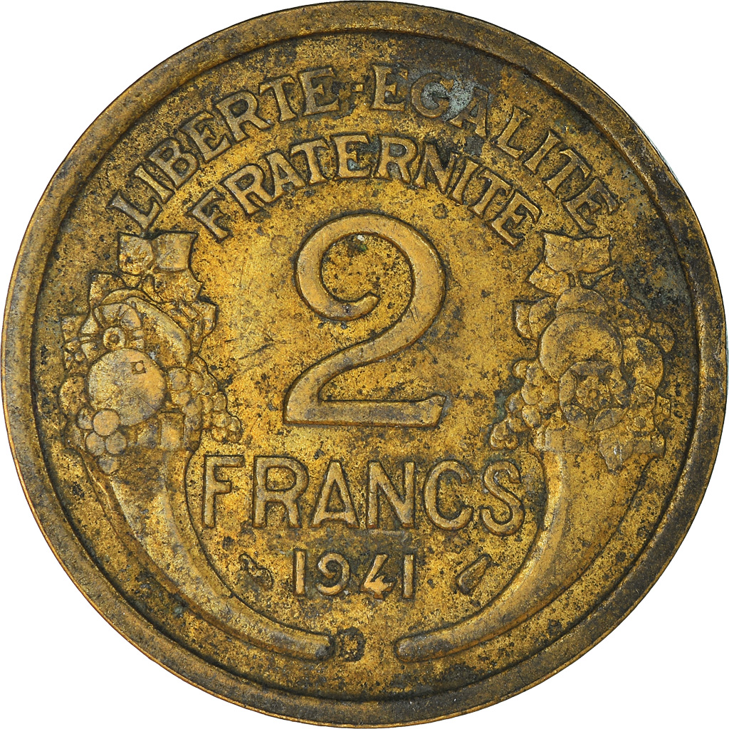 Moneda, Francia, 2 Francs, 1941