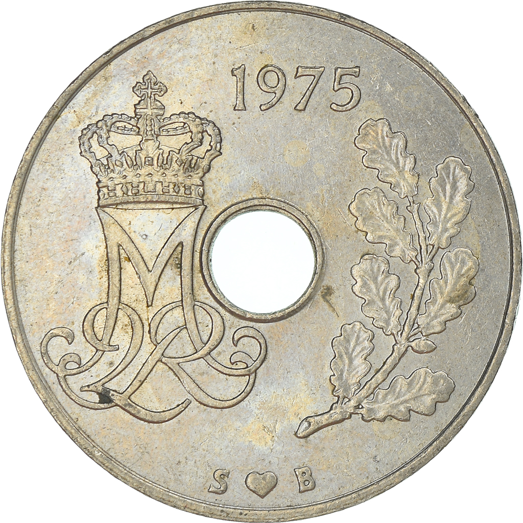 Moneda, Dinamarca, 25 Öre, 1975