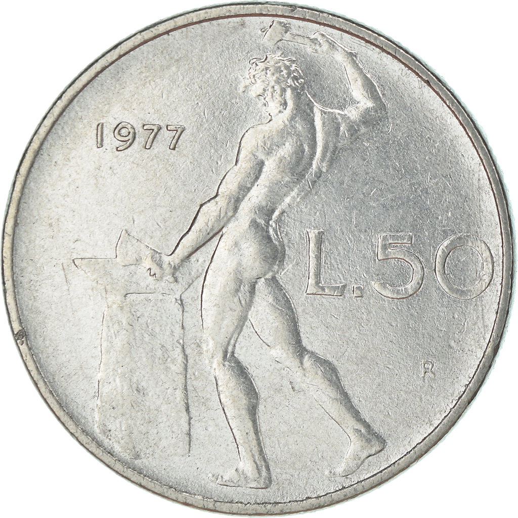 Moneda, Italia, 50 Lire, 1977