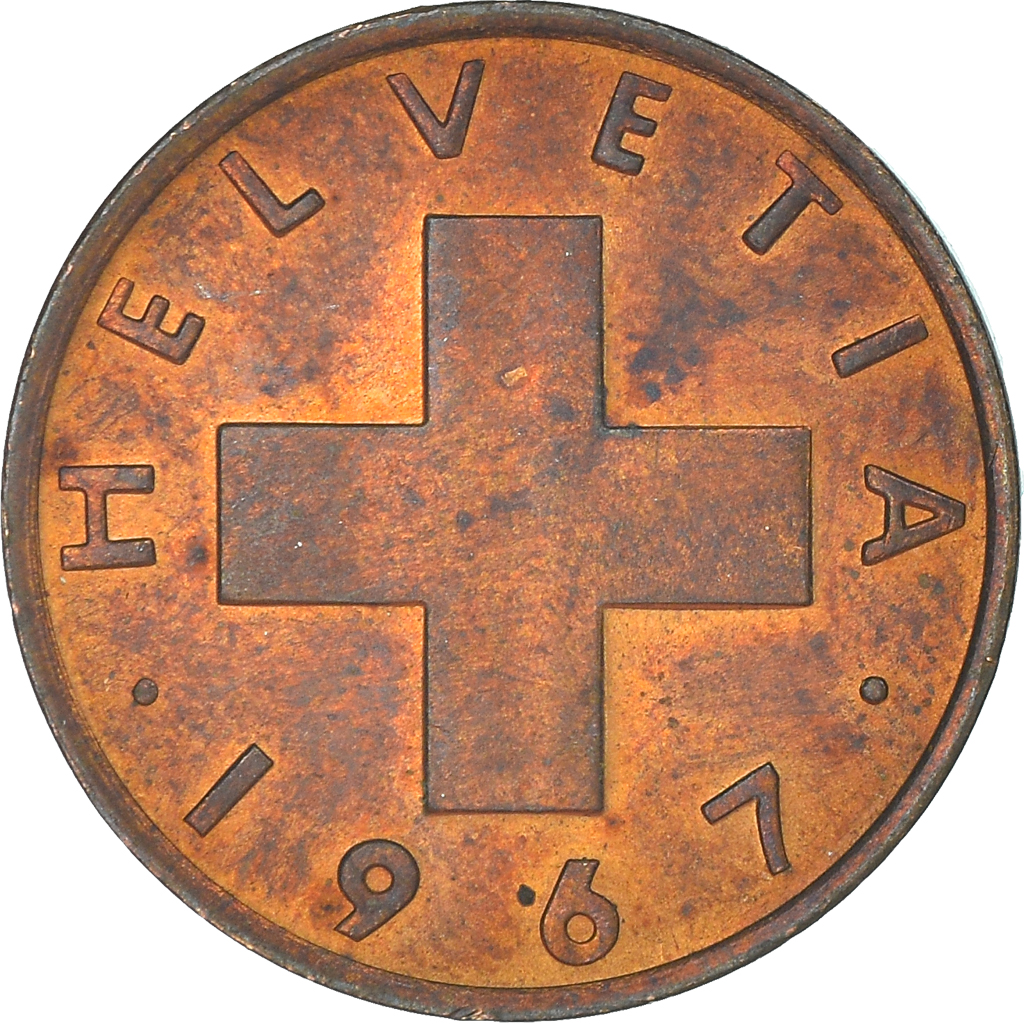 Moneda, Suiza, Rappen, 1967