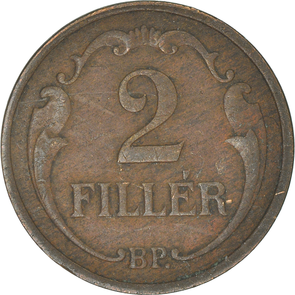 Moneda, Hungría, 2 Filler, 1927