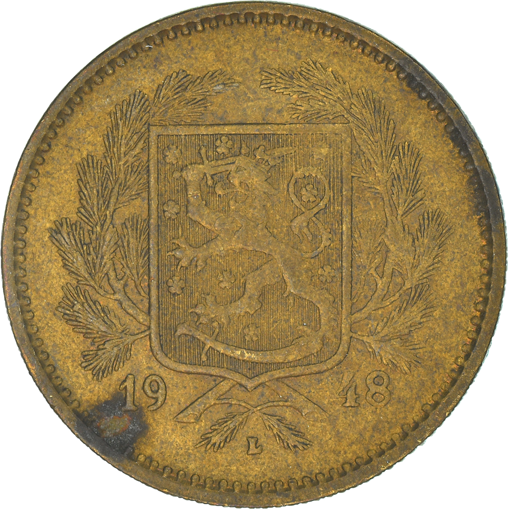 Moneda, Finlandia, 5 Markkaa, 1948