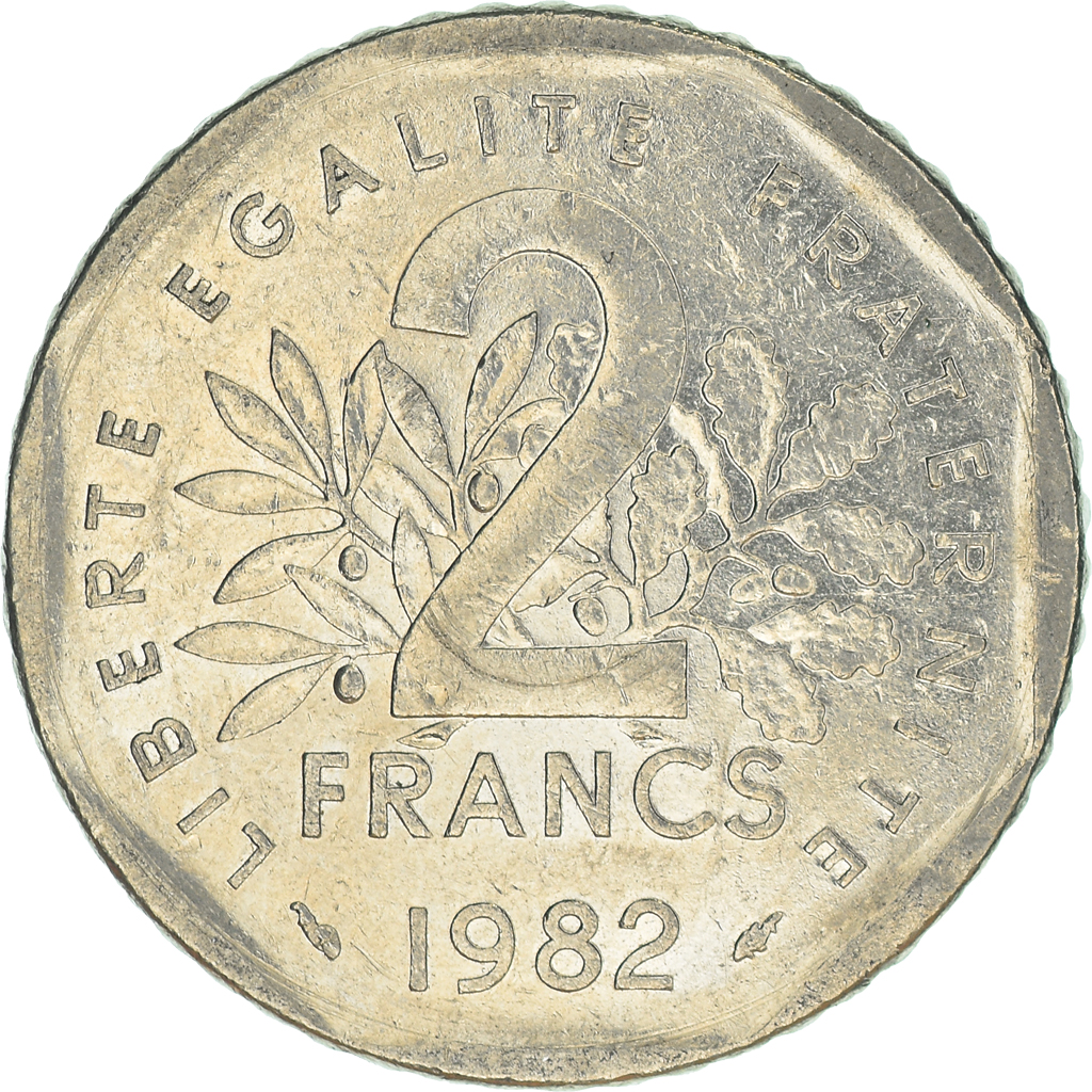 Moneda, Francia, 2 Francs, 1982
