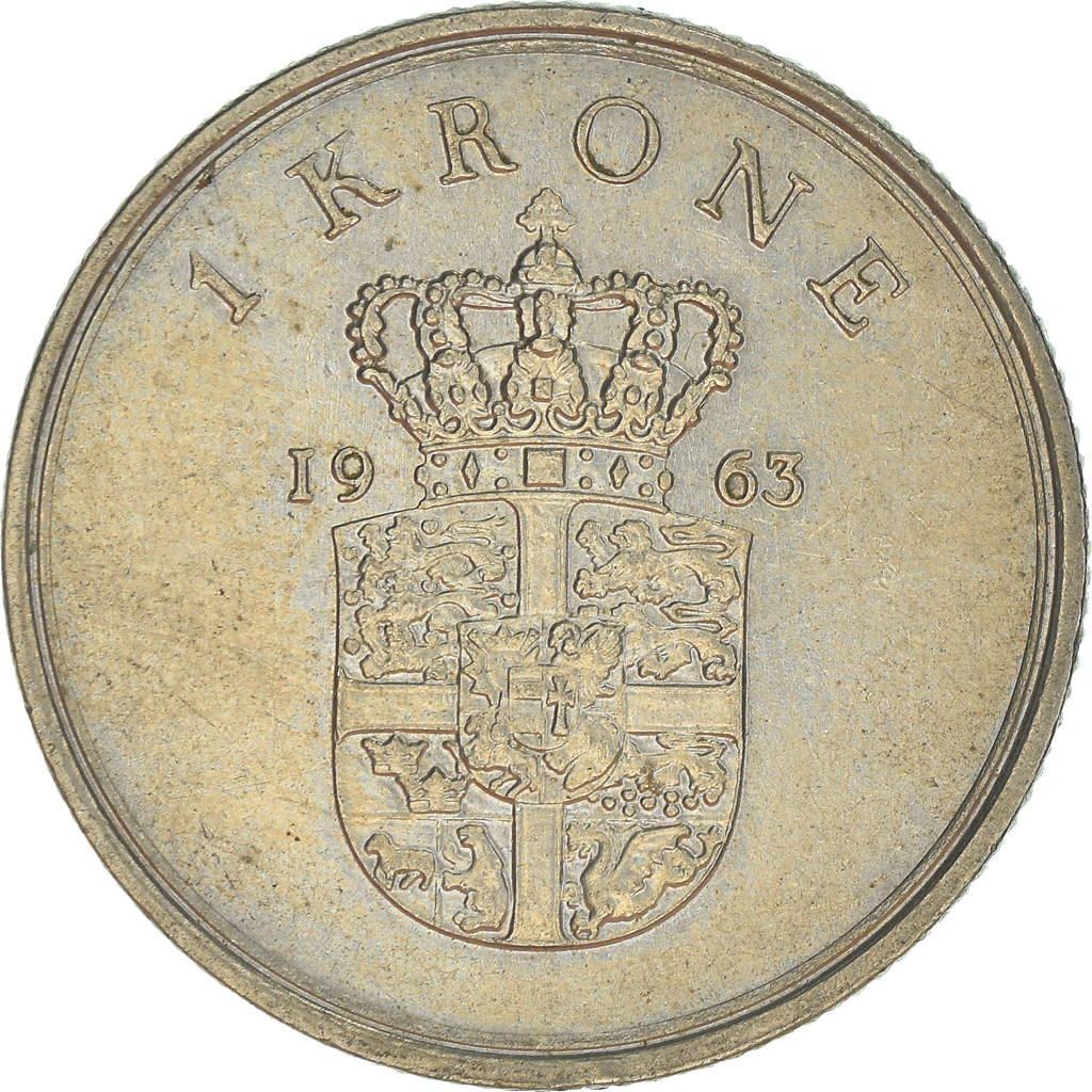 Moneda, Dinamarca, Krone, 1963
