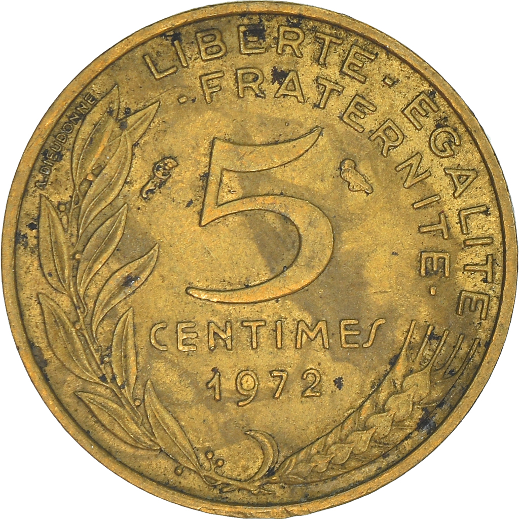 Moneda, Francia, 5 Centimes, 1972
