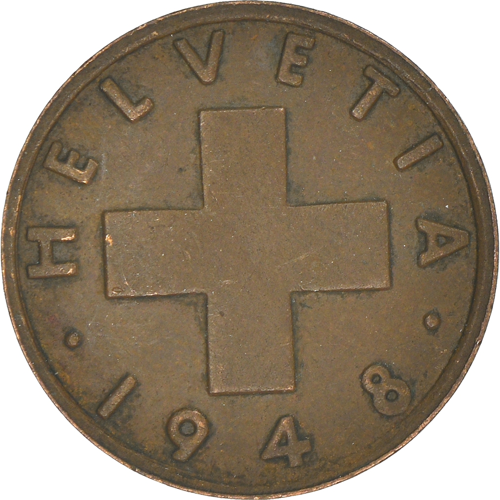 Moneda, Suiza, Rappen, 1948