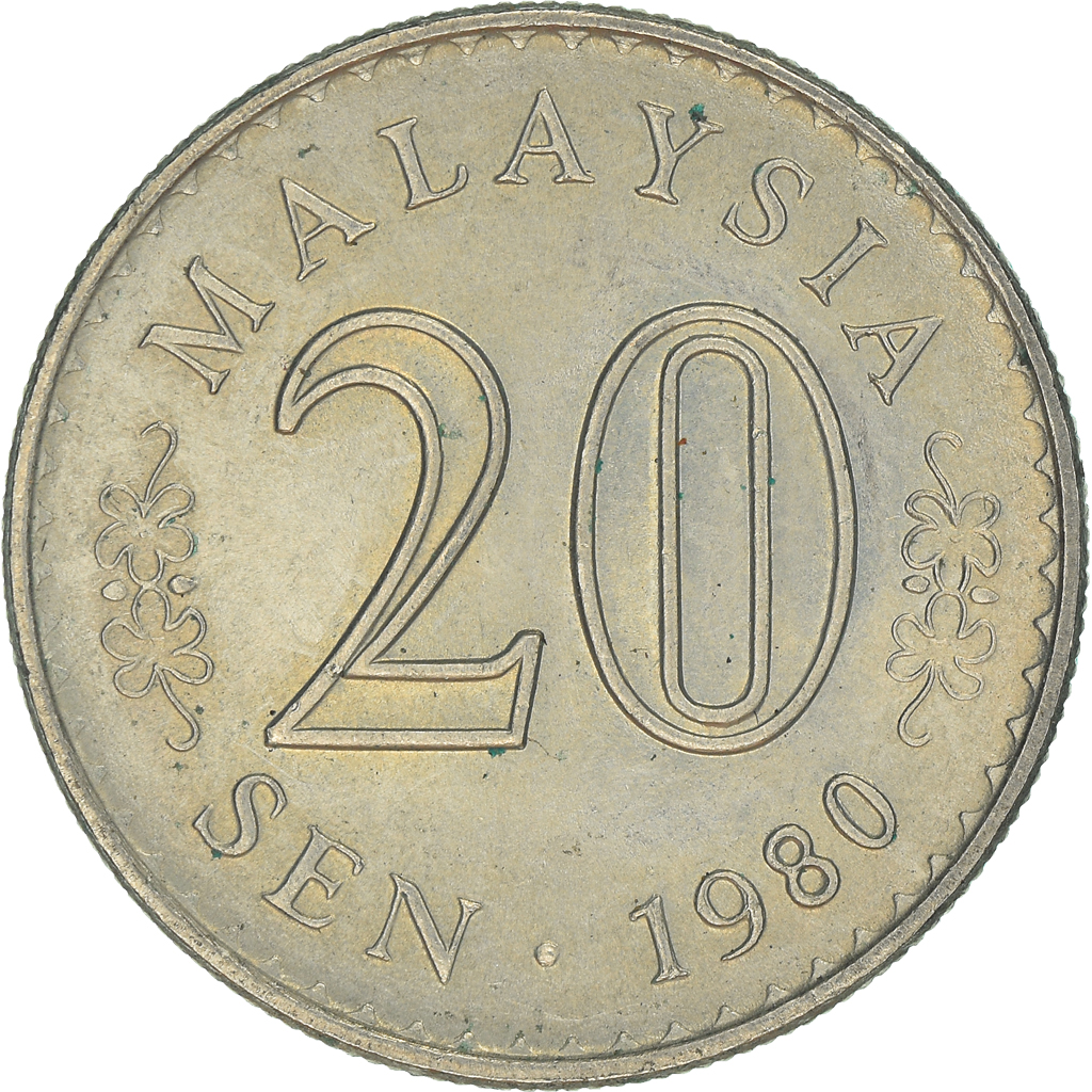 Moneda, Malasia, 20 Sen, 1980