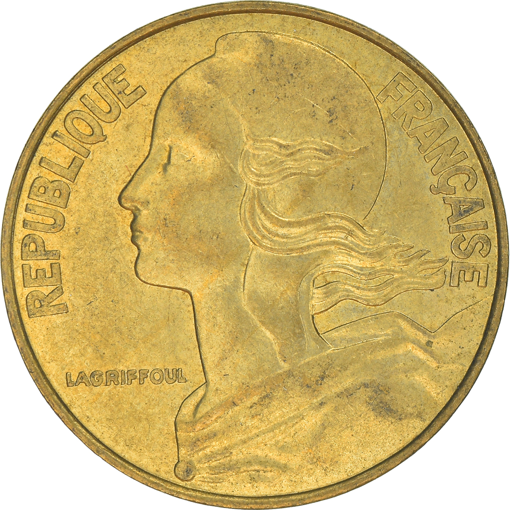 Moneda, Francia, 20 Centimes, 1989